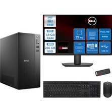Dell Tower ECT1250 Intel® Core™ İ7-14700 48GB Ddr5 256GB SSD 4GB/RX550 Freedos +27" Monitör Tower Masaüstü Bilgisayar 27RPLSR00727F16+ZETTAUSBBELLEK