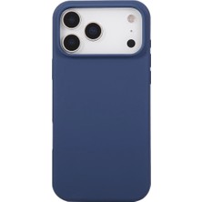 Case World Apple iPhone 17 Promax ile Uyumlu Kapak Kamera Bölümü Açık Içi Kadife Lansman Silikon Kılıf - Lacivert