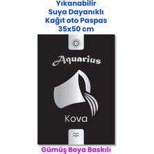 Balkan Ambalaj Suya Dayanıklı Yıkanır Kova Burcu Oto Paspas Kağıdı Siyah Gümüş Baskı Kağıt Paspas 50 Adet 35X50CM