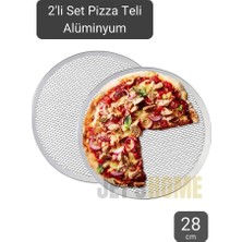 Jet's Home 2li Set Pizza Tepsisi Alüminyum Pizza Teli Lahmacun Tepsisi 33 cm