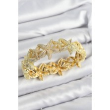 Evyora Pirinç Deniz Yıldızı Model Gold Renk Lastikli Kadın Bileklik