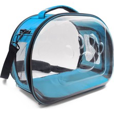 Doggie&cattie Panaromik Askılı Taşıma Çantası Mavi 30X45X35CM