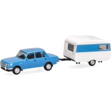 Herpa 028585-002 1/87 Ölçek, Wartburg 353 1982 Sedan ve Çekme Karavan, Sergilemeye Hazır Model Araç