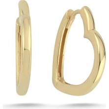 Zümrüt Sarraf 14 Ayar Altın Kalp Küpe