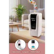 Flosoft F218 Aromax Profesyonel Ortam Parfüm Difüzörü Beyaz, Dijital Ekranlı Koku Makinesi + 1 Adet Parfüm