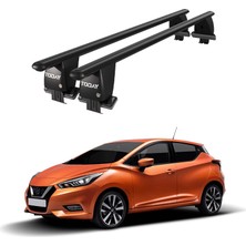 Today Auto Royal Nissan Micra (2017 ve Sonrası) Uyumlu Siyah Kilitli Ara Atkı Port Bagaj Tavan Barı