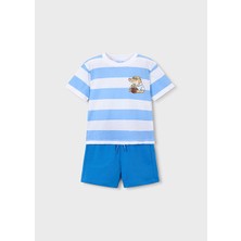 Mayoral Erkek Çocuk T-Shirt Şort Takım Mavi - 03602