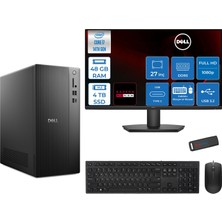 Dell Tower ECT1250 Intel® Core™ İ7-14700 48GB Ddr5 4tb SSD 4GB/RX550 Freedos +27" Monitör Tower Masaüstü Bilgisayar 27RPLSR00727F20+ZETTAUSBBELLEK