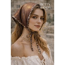 Betty Bands Leopar Detaylı Işıltılı Bandana Fular– Günlük & Şık Saç Aksesuarı