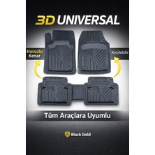 Black Gold Pandora 3D Universal Oto Paspas Havuzlu Tpe Kauçuk Kaymaz Taban Tüm Araçlara Uyumlu Paspas