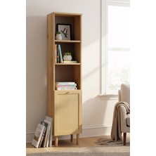 Sarmobi Baru 5 Raflı Kitaplık 173*40*32 cm Cadiz Meşe Iskandinav Tasarım