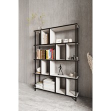 KODIGU 5 Raflı Kitaplık - Kitaplık - 130CM x 90CM x 30CM Kitaplık - Çevir Kur Kitaplık | Kitaplık