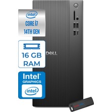 Dell Tower ECT1250 Intel® Core™ İ7-14700 16GB Ddr5 1tb SSD Intel® UHD Graphics 770 Freedos Mini Tower Masaüstü Bilgisayar RPLSR007F03+ZETTAUSBBELLEK