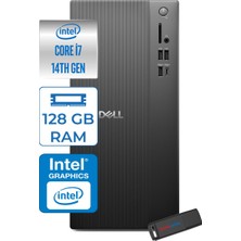 Dell Tower ECT1250 Intel® Core™ İ7-14700 128GB Ddr5 512GB SSD Intel® UHD Graphics 770 WIN11HOME Mini Tower Masaüstü Bilgisayar RPLSR007H37+ZETTAUSBBELLEK