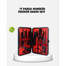 Feedback 17 Parça Profesyonel Manikür Pedikür Seti Paslanmaz Çelik Siyah Kutu