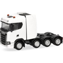 Herpa 315753-003 1/87 Ölçek, Scania Cs 20 Nd, Ağır Hizmet 4 Akslı Çekici, Beyaz, Sergilemeye Hazır Model Araç