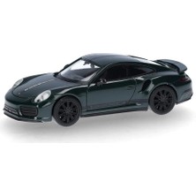 Herpa 420358 1/87 Ölçek, Porsche 911 (991) Turbo, Yarış Yeşili, Sergilemeye Hazır Model Araç