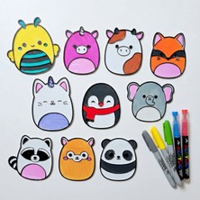 Staau Çocuk Sevimli Hayvanlar Temalı Boyama Seti - Çocuklar Için Boyanabilir 3D Aktivite Seti