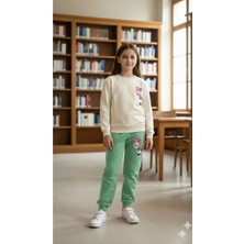 Alyakids Kız Çocuk Takım Kuromi Tasarım Baskılı Şardonlu Sıcak Tutan Pamuklu Eşofman Takımı