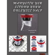 Keskon Manyetik Koku Önleyici Yer Sifonu | 33-45 mm Uyumlu Tek Yönlü Gider Engelleyici Drenaj Valfi