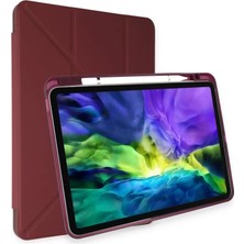 Newface iPad Air 4 10.9 Kılıf Kalemlikli Mars Tablet Kılıfı - Mürdüm