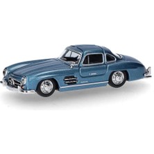 Herpa 430975-002 1/87 Ölçek, MB 300 Sl, Martı Kapılı, Parlak Mavi Metalik, Sergilemeye Hazır Model Araç