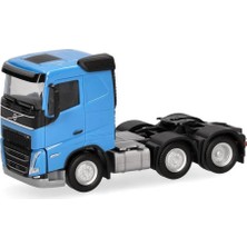 Herpa 313735-003 1/87 Ölçek, Volvo Fh Düz Tavanlı 3 Akslı Çekici, Açık Mavi, Sergilemeye Hazır Model Araç