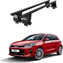 Today Auto Royal Kia Rio (2017 ve Sonrası) Uyumlu Siyah Kilitli Ara Atkı Port Bagaj Tavan Barı
