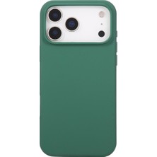 Case World Apple iPhone 17 Promax ile Uyumlu Kapak Kamera Bölümü Açık Içi Kadife Lansman Silikon Kılıf - Yeşil