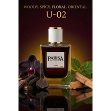 Parisa U-02 Black Orchid Edp 50 ml - Siyah Orkide & Baharat Notalı Oryantal Odunsu Unisex Parfüm PRSU02