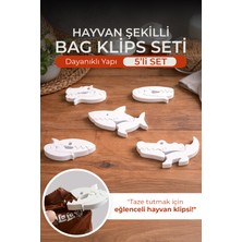 5'li Hayvan Şekilli Eğlenceli Poşet Klipsi Seti