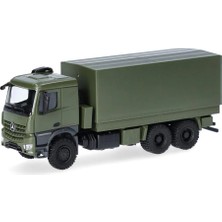 Herpa 747165 1/87 Ölçek, Mercedes-Benz Arocs 6x6, Düz Kasalı ve Brandalı, Sergilemeye Hazır Model Araç