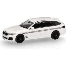 Herpa 421072-002 1/87 Ölçek, Bmw Alpina B5 Touring, Beyaz-Şeritli, Sergilemeye Hazır Model Araç