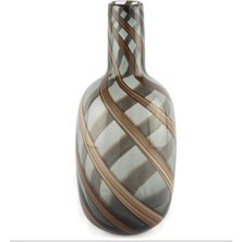 Mikasa Moor Vazo Cam Yeşil Kahve Çizgili 19X41 cm 346256