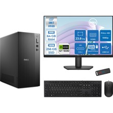 Dell Tower ECT1250 Intel® Core™ İ7-14700 64GB Ddr5 256GB SSD 4GB/GT1030  Freedos +23.8" Monitör Tower Masaüstü Bilgisayar 24RPLSR00721F21+ZETTAUSBBELLEK