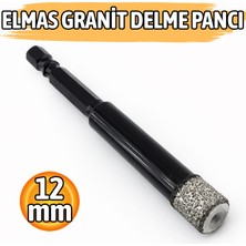 Badem10 Bits Saplı Elmas Granit Panç 12 mm Seramik Fayans Mermer Delme Ucu Uzun Ömürlü Matkap Ucu