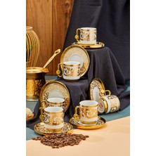 Cooker Royal Crest 90 ml 6 Kişilik Porselen Kahve Fincan Takımı CKR3869