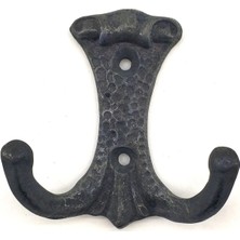 Nexgen Eco Lounge Antika Tarz Dekoratif Pirinç Anıt Çiftli Vestiyer Askı - 85X72 Mm, Oksit