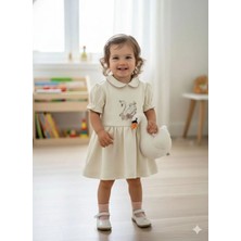 Kidaxi Organik Baskılı Bebe Yakalı Elbise