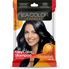 Sea Color Express Şampuan Boya, Şampuan Kolaylığında Saç Boyama 1.0 Siyah