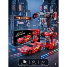 Farbu Oyuncak 2'si 1 Arada Şimşek Mcqueen Dönüşen Robot Araba – Işıklı ve Sesli