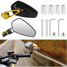 Moto Gz Universal Motosiklet Gidon Aynası Tüm Modeller Uyumlu -Gold