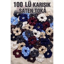 Umut Tekstil 100'LÜ Karışık Saten Lastikli  Toka Seti,hediyelik Kına Gecesi Için Saten Toka Seti