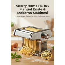 4Berry Manuel Makarna Makinesi - Erişte ve Hamur Açma Makinesi - Çift Kesici Başlıklı - 9 Kademe Ayarlı