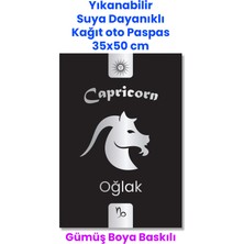 Balkan Ambalaj Suya Dayanıklı Yıkanır Oğlak Burcu Oto Paspas Kağıdı Siyah Gümüş Baskı Kağıt Paspas 50 Adet 35X50CM