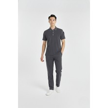 Nur Medikal Giyim Zulu Model Antrasit Polo Yaka Likralı Erkek Doktor Hemşire Scrubs Üniforma Takımı