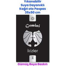 Balkan Ambalaj Suya Dayanıklı Yıkanır Ikizler Burcu Oto Paspas Kağıdı Siyah Gümüş Baskı Kağıt Paspas 50ADET 35X50CM