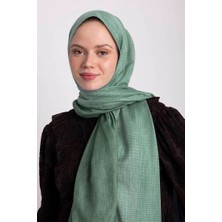 AYSHARA Aura Monogram Desenli Çift Taraflı Şal - Safir Yeşil