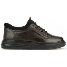 Ziya, Erkek Hakiki Deri Sneaker 161423Z88 Kahve