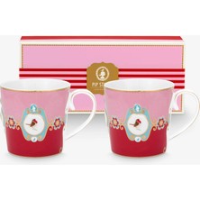 Pip Studio Love Birds Kırmızı Porselen Kupa Seti 250 ml